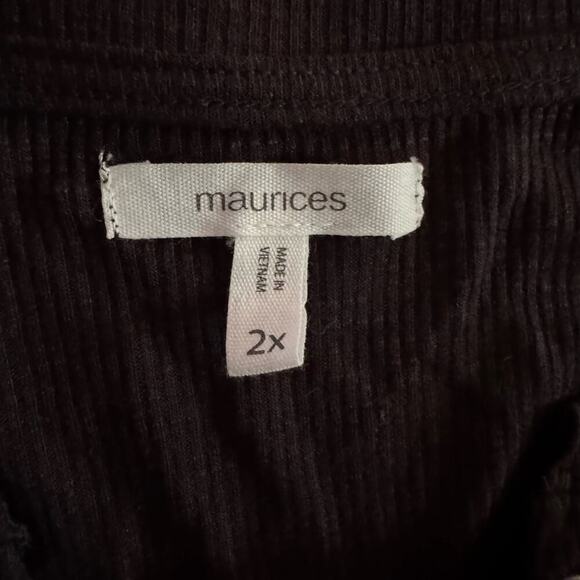 Maurices Black Ribbed Tie T-Shirt Size 2X - Picture 5 of 5
